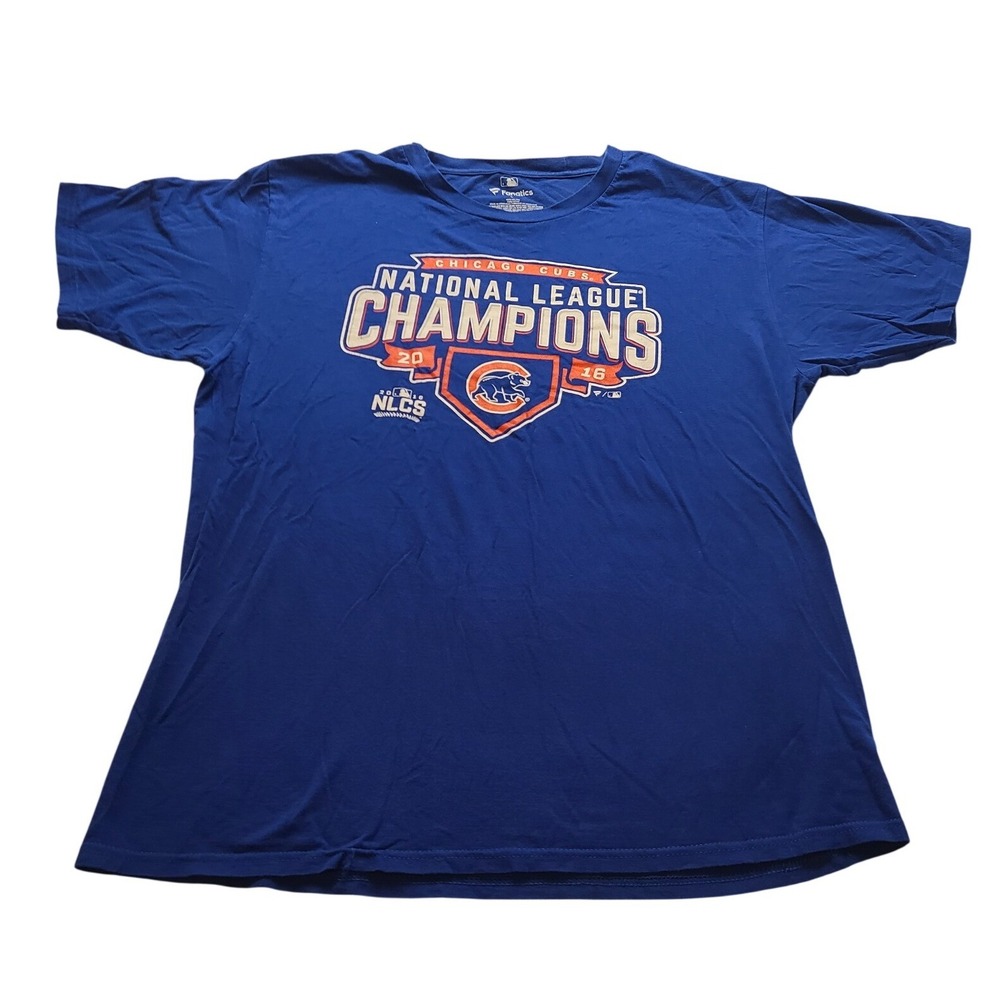 Fanatics Chicago Cubs 2016 NLCS National League‎ Champions Blue T-Shirt Mens L